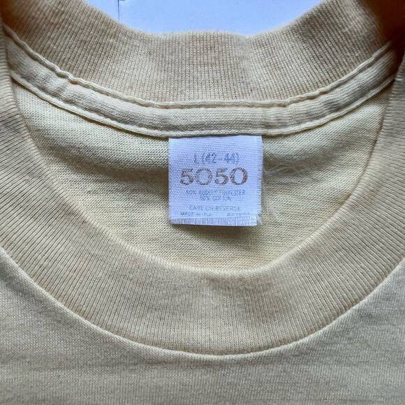 True Vintage 70s Baskin Robbins Ice Cream Rainbow T Shirt Single Stitch L Snack - Picture 2 of 9